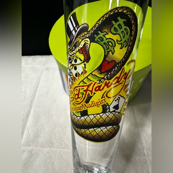 Ed Hardy By Christian Audigier Las Vegas “Snake” Pilsner Beer Glass 🐍 - Picture 10 of 10